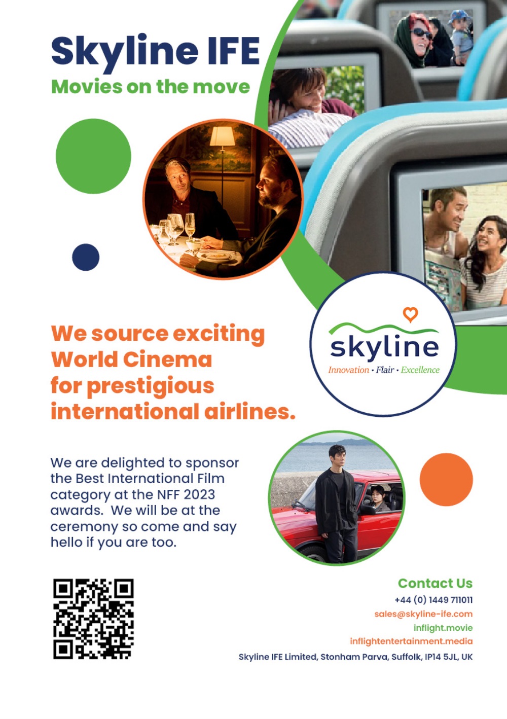 Skyline IFE continues sponsorship of Best International Film at Norwich Film Festival.